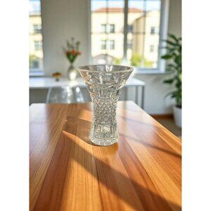 Vintage Corset Galway Irish Glass Crystal Leah Flared Hourglass 6" Flower Vase